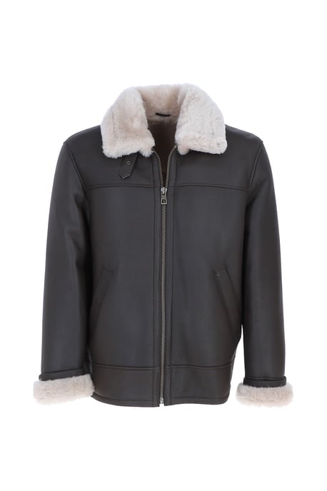 'Hunter' Genuine Sheepskin Aviator Jacket - Image 2