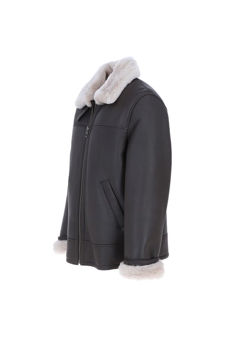 'Hunter' Genuine Sheepskin Aviator Jacket - Image 3
