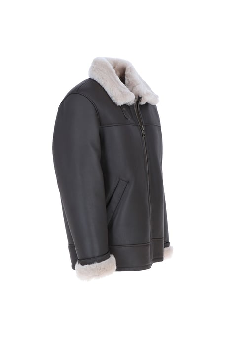 'Hunter' Genuine Sheepskin Aviator Jacket - Image 5