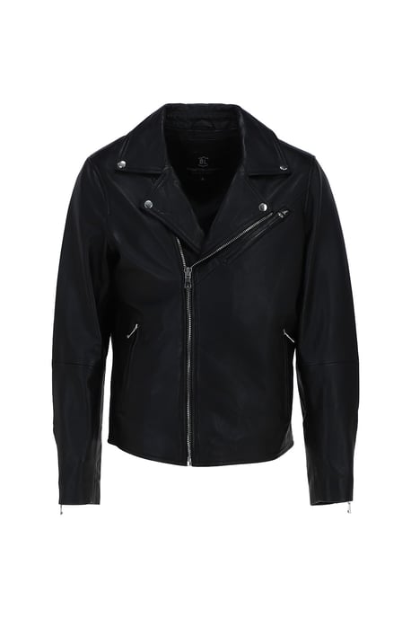 'Tempesta' Real Leather Biker Style Jacket - Image 1