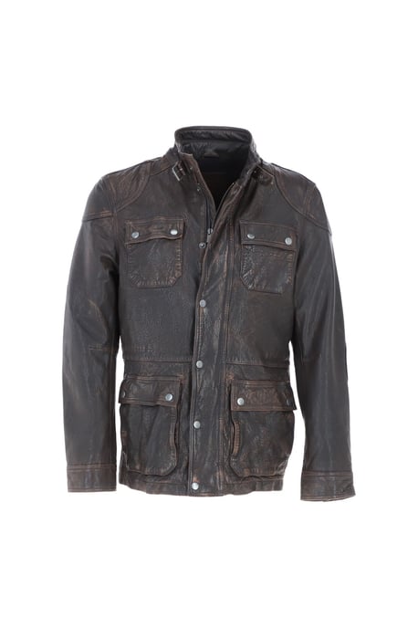 'AMJ-5' Real Leather Safari Jacket - Image 2