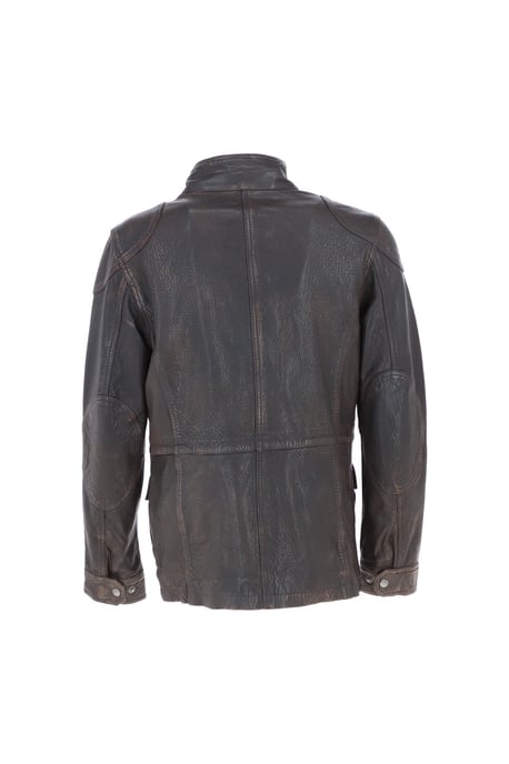 'AMJ-5' Real Leather Safari Jacket - Image 4
