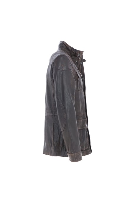 'AMJ-5' Real Leather Safari Jacket - Image 5