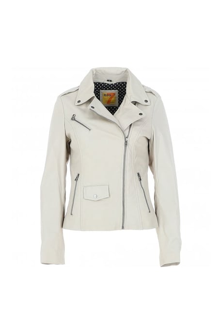 'Furia' Real Leather Slim Fit Biker Jacket - Image 1
