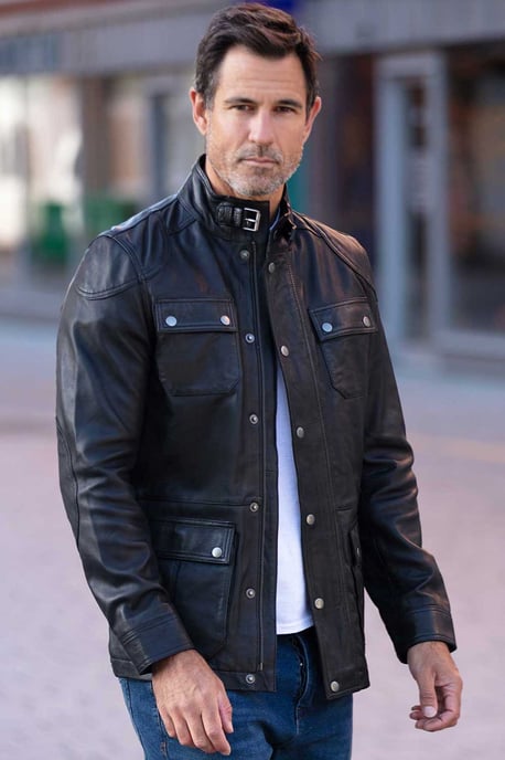 'AMJ-5' Real Leather Safari Jacket - Image 1
