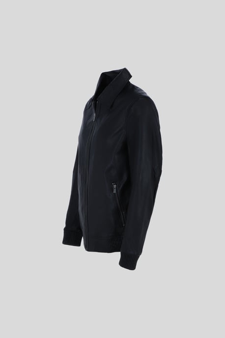 'Autograph' Real Leather Bomber Jacket with Leather Ribbed Trim - Image 2