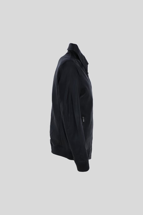 'Autograph' Real Leather Bomber Jacket with Leather Ribbed Trim - Image 4