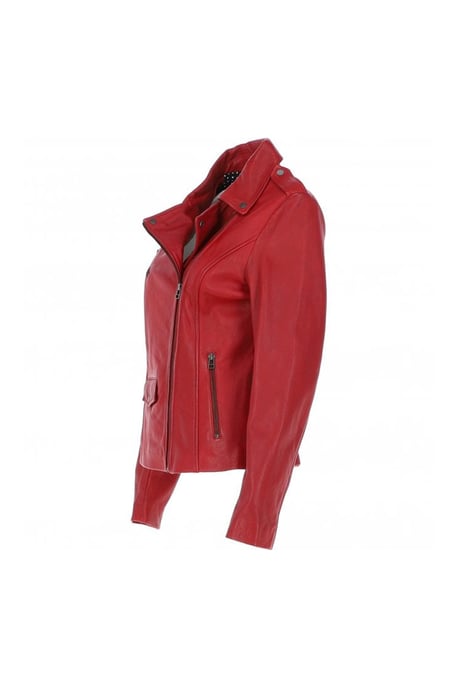 'Furia' Real Leather Slim Fit Biker Jacket - Image 2