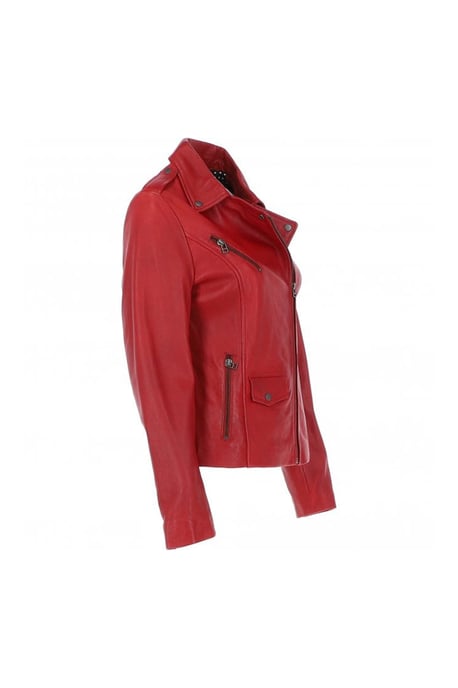 'Furia' Real Leather Slim Fit Biker Jacket - Image 4