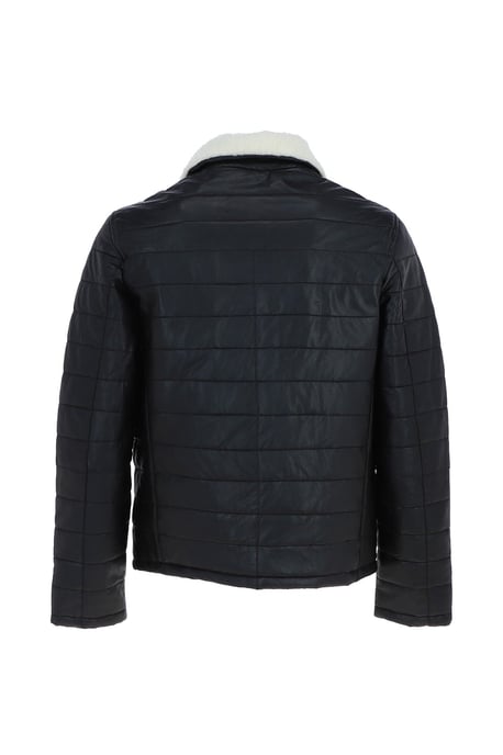 'Piuma Alpina' Real Leather Puffer Jacket With Faux Fur Collar - Image 4