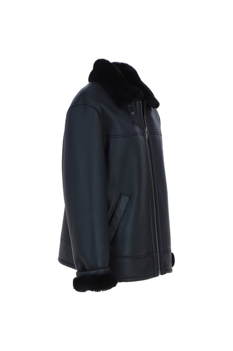 'Hunter' Genuine Sheepskin Aviator Jacket - Image 5