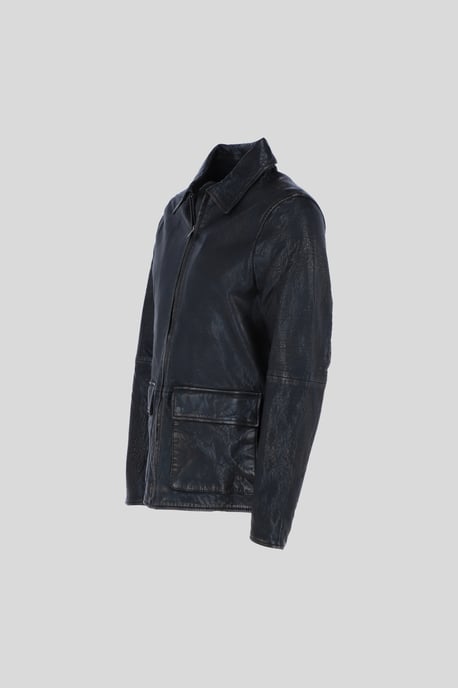 'Bronx' Genuine Leather Regular Fit Jacket with Hidden Zip - Image 2