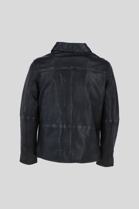 'Bronx' Genuine Leather Regular Fit Jacket with Hidden Zip - Image 3
