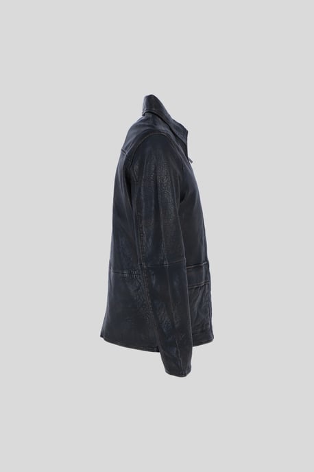 'Bronx' Genuine Leather Regular Fit Jacket with Hidden Zip - Image 4