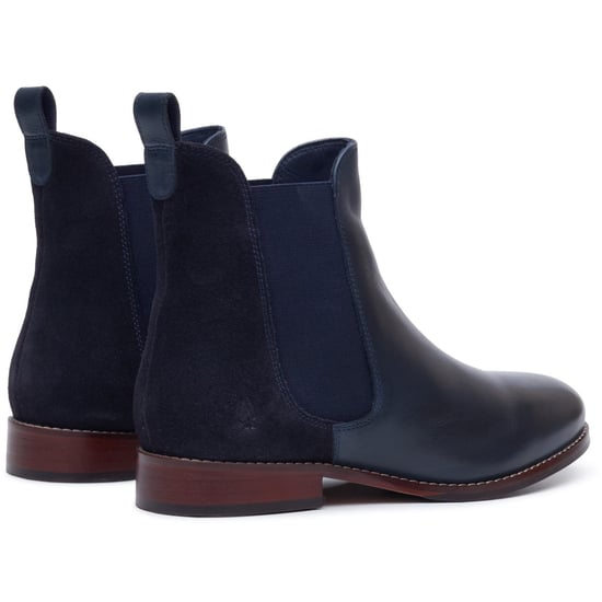 Hush Puppies Colette Leather Women's Navy Wide Fit Flat Chelsea Boots - Image 2