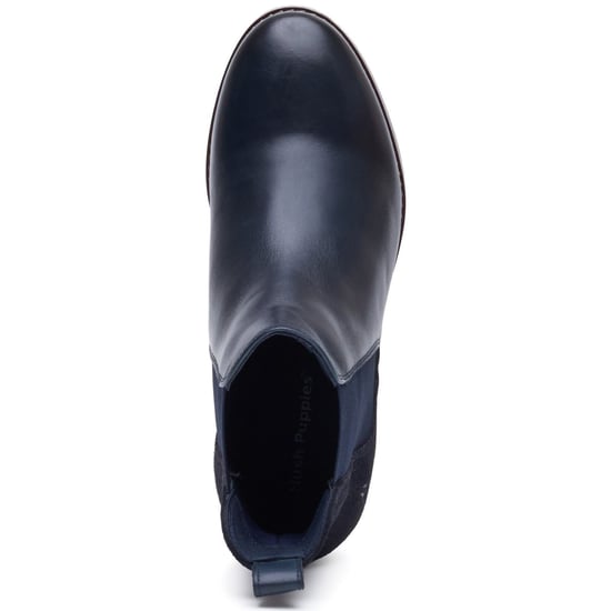 Hush Puppies Colette Leather Women's Navy Wide Fit Flat Chelsea Boots - Image 5