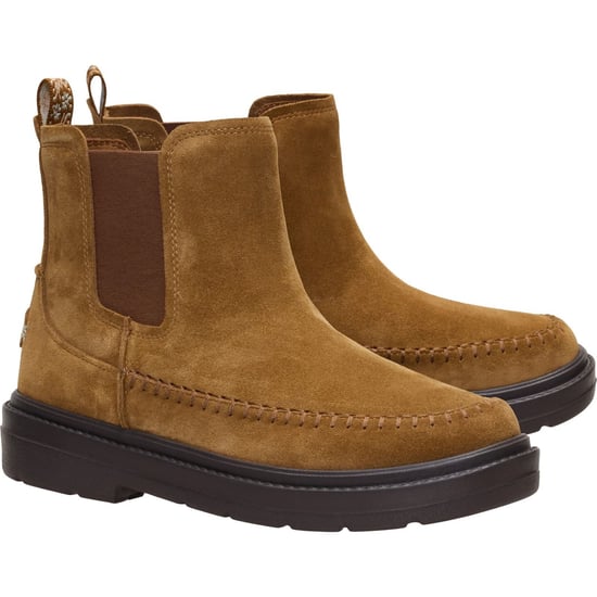 HEYDUDE Sienna Leren Dames Cognac Platte Chelsea Boots - Image 1