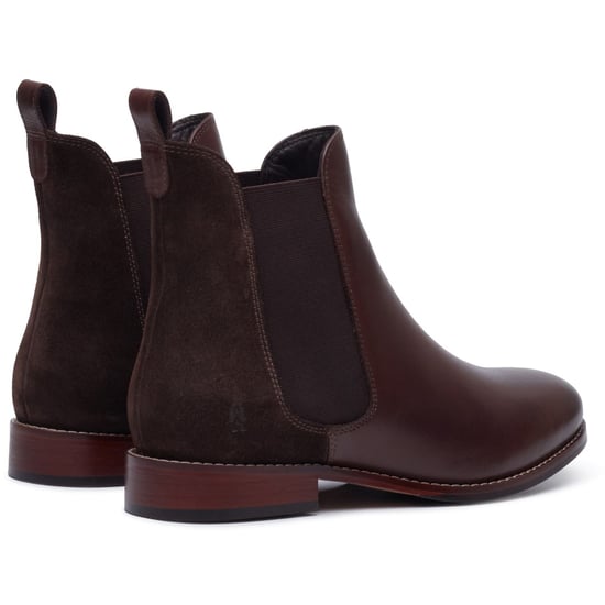 Hush Puppies Colette Leren Dames Chocolade Brede Pasvorm Platte Chelsea Boots - Image 2