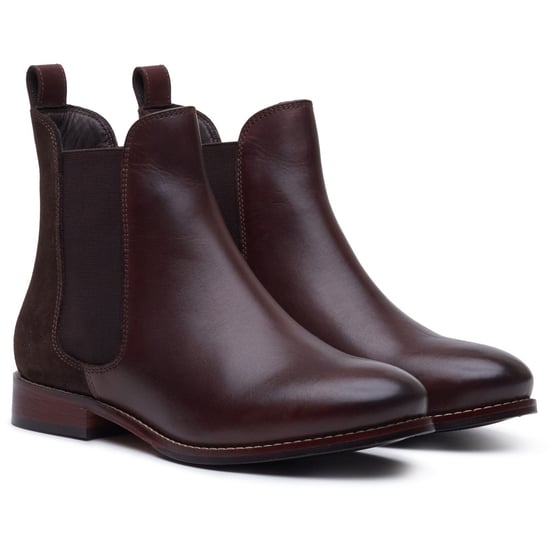 Hush Puppies Colette Leren Dames Chocolade Brede Pasvorm Platte Chelsea Boots - Image 3