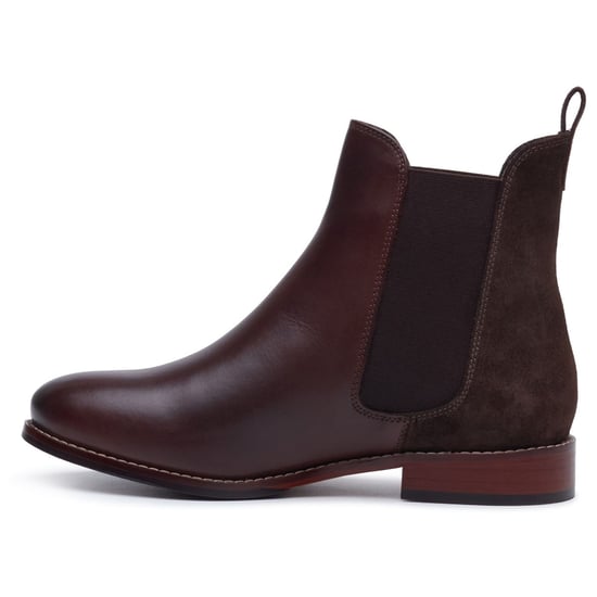 Hush Puppies Colette Leren Dames Chocolade Brede Pasvorm Platte Chelsea Boots - Image 6