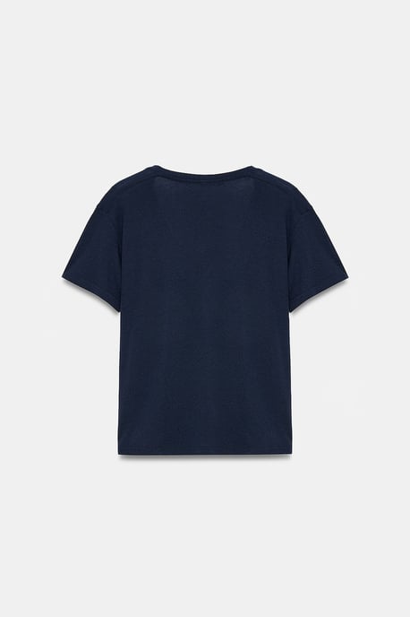 Katoenen Tencel V-hals Korte Mouwen Blouse - Image 6