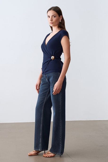 Women’s Slim Fit Wrap Blouse - Image 4