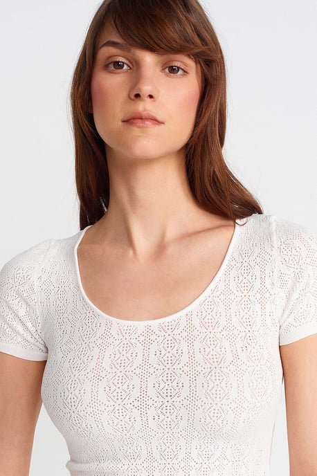 Slim Fit Ribbed Textured Blouse - Image 3