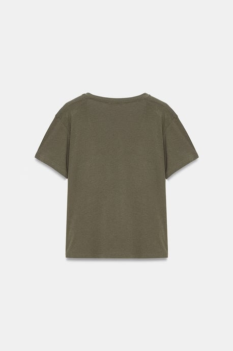 Katoenen Tencel V-hals Korte Mouwen Blouse - Image 6