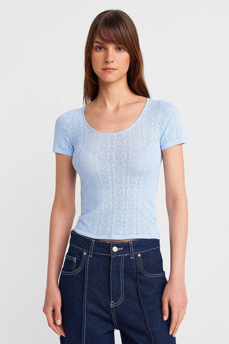 Slim Fit Ribbed Textured Blouse - Image 1