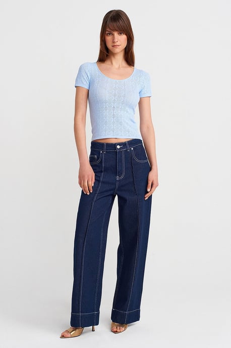 Slim Fit Ribbed Textured Blouse - Image 4