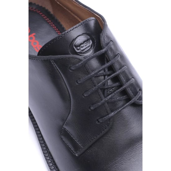 Base London Luca Leather Men's Black Derby Shoes - Image 5