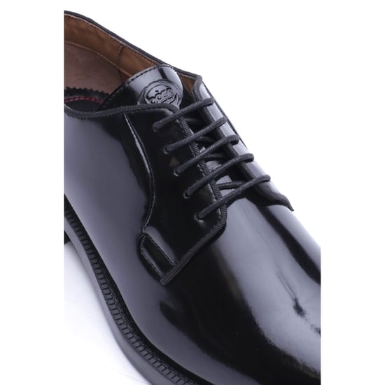 Base London Luca Leather Men's Black Derby Shoes - Image 4