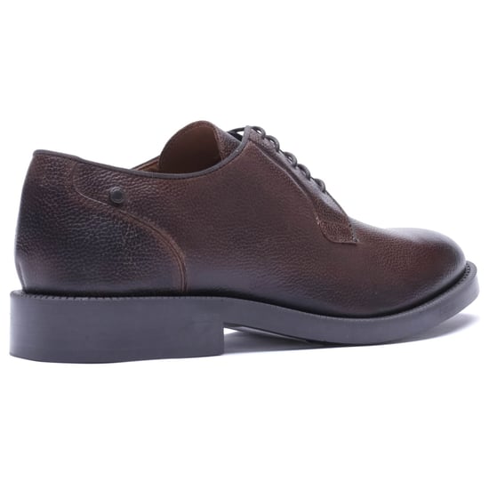 Base London Luca Läder Herr TUMBLED BRUN Derby Skor - Image 2