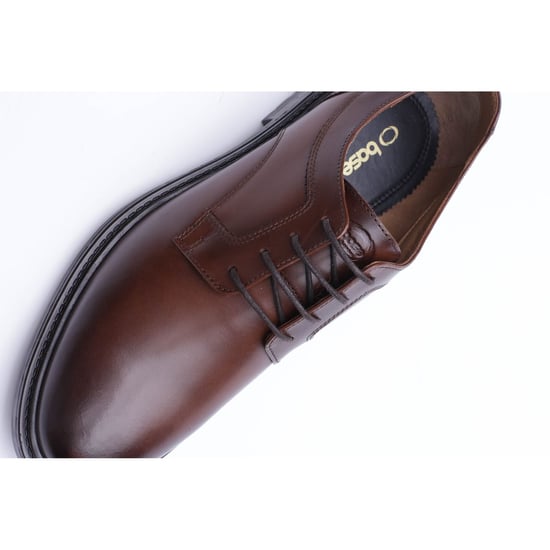 Base London Carter Leather Men's BROWN Derby Shoes - Image 6