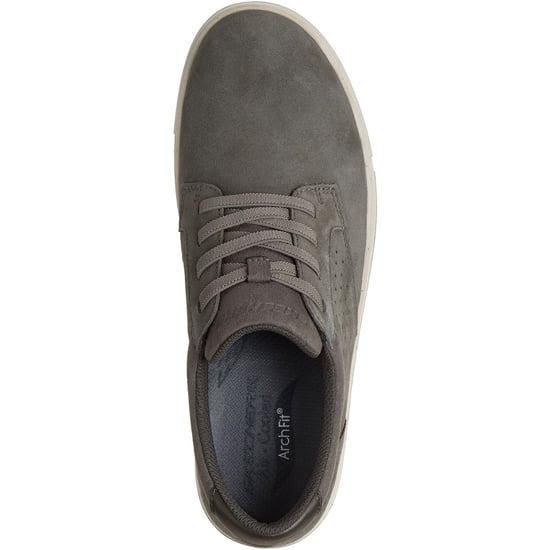 Skechers Arch Fit Solano 2.0 Rey Leather Men's Grey Lace-Up Shoes - Image 3