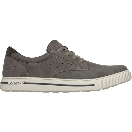Skechers Arch Fit Solano 2.0 Rey Leather Men's Grey Lace-Up Shoes - Image 4