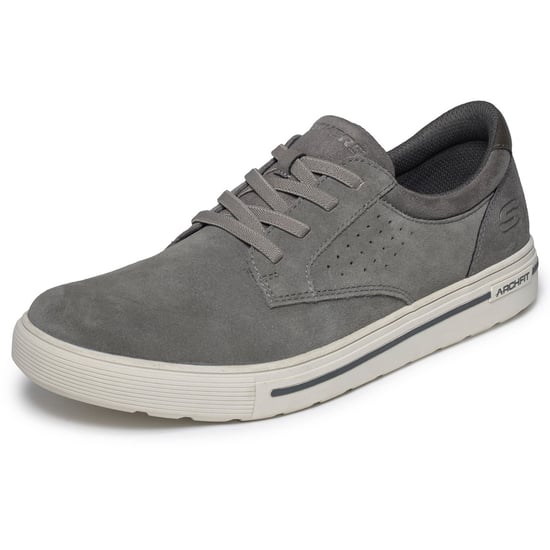 Skechers Arch Fit Solano 2.0 Rey Leather Men's Grey Lace-Up Shoes - Image 5