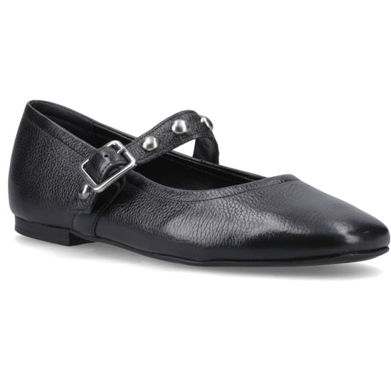 Hush Puppies Charlene Stud Ballerina Leather Women's Black Flats - Image 1