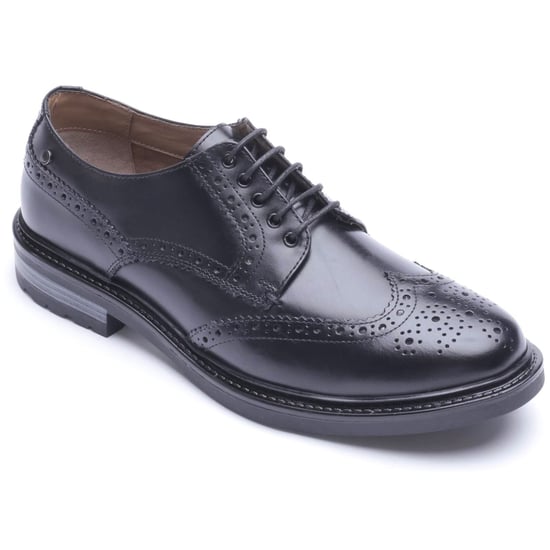Base London Tanner Leather Men's Black Brogues Shoes - Image 1