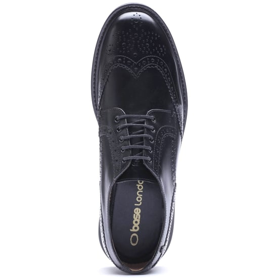 Base London Tanner Leather Men's Black Brogues Shoes - Image 4