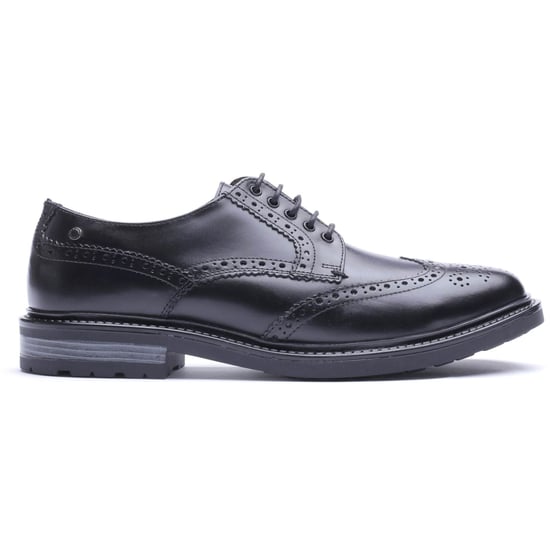 Base London Tanner Leather Men's Black Brogues Shoes - Image 5
