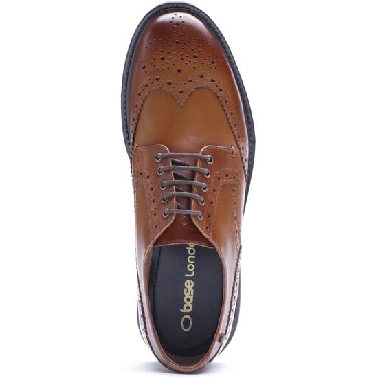 Base London Tanner Leather Men's TAN Brogues Shoes - Image 4