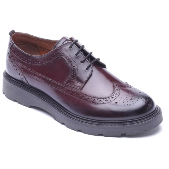 Base London Phase Leather Men's WASHED BROWN Brogues Shoes - Image 1