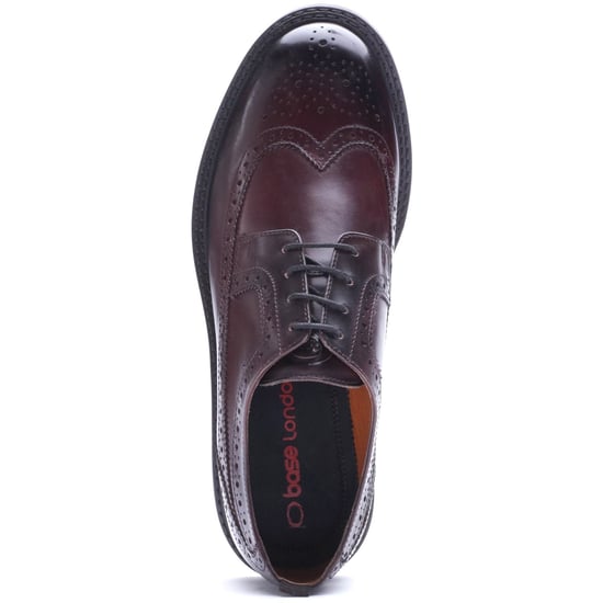 Base London Phase Leather Men's WASHED BROWN Brogues Shoes - Image 4