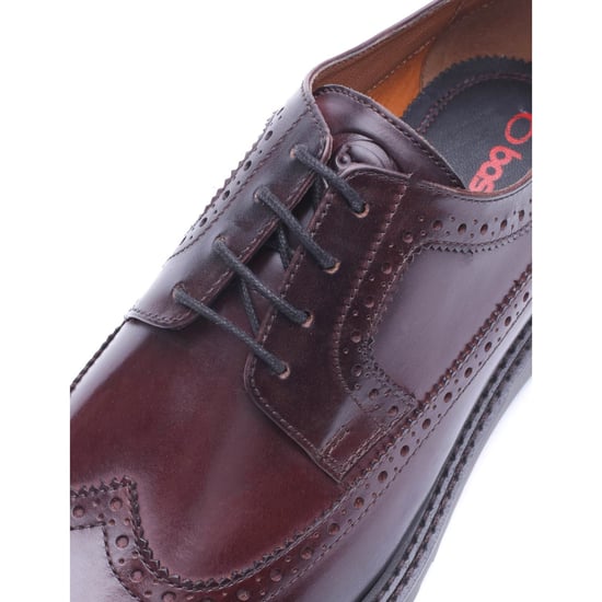 Base London Phase Leather Men's WASHED BROWN Brogues Shoes - Image 6