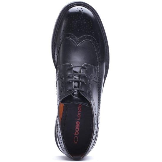 Base London Phase Leather Men's WAXY Black Brogues Shoes - Image 4