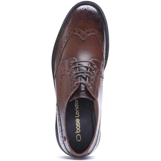 Base London Tanner Leather Men's BROWN Brogues Shoes - Image 4