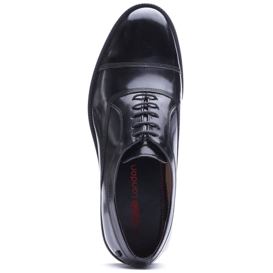 Base London Roma Leather Men's Black Oxford Shoes - Image 4