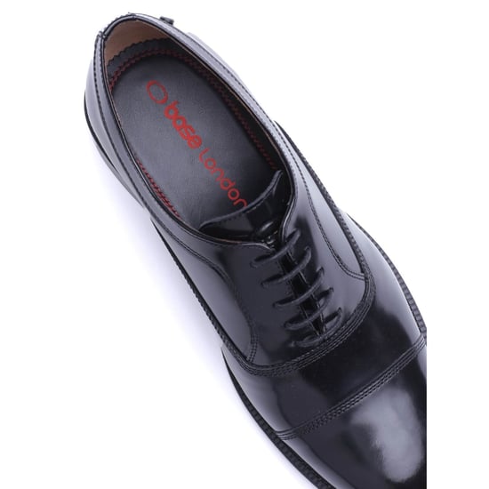 Base London Roma Leather Men's Black Oxford Shoes - Image 6