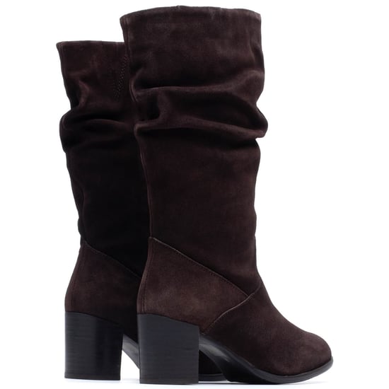Hush Puppies Cosima Suède Dames Chocolade Hiel Kniehooglaarzen - Image 2